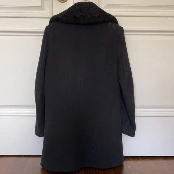 Sandro Paris Black Wool Blend Pea Coat Size 36 - Picture 3 of 4